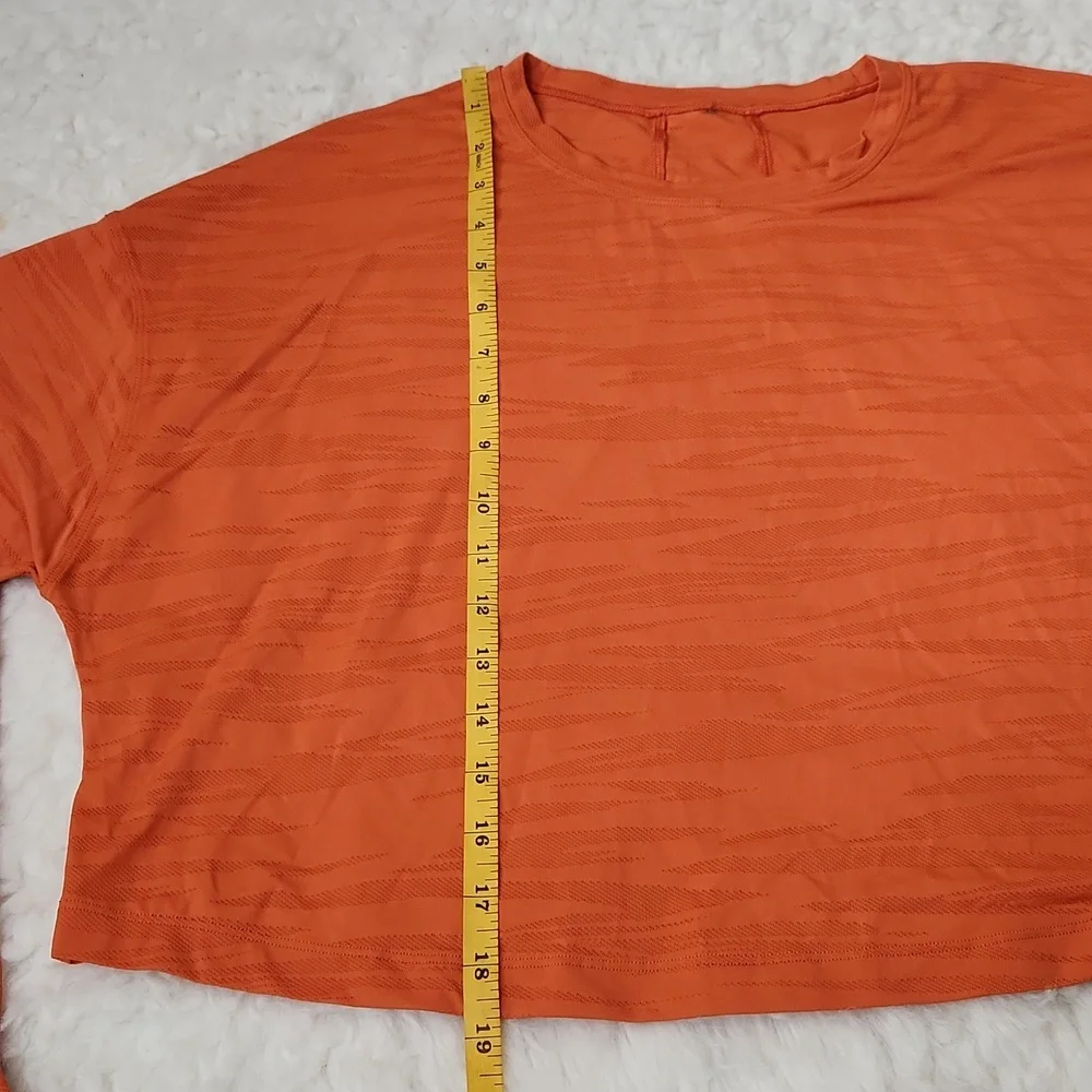 Lululemon Muscle Long Sleeve Shirt *Tiger Mesh Size 10 Warm Coral